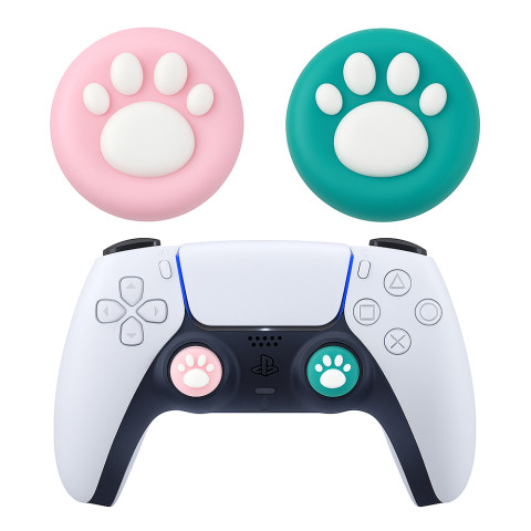 Силіконові накладки на стик для геймпадів PS5/PS4/Xbox One/Series S/Series X/Switch Pro 2 шт Paw2 Green/Pink