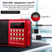 Радіоприймач цифровий STONEGO з акумулятором FM/LED-дисплей/MP3-плеєр/USB-рекордер Red