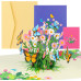 Подарочная поздравительная открытка «Fuyamp Daisy Flowers» с объемными цветами и бабочками внутри Разноцветный