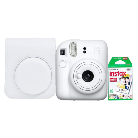 Набор камера моментальной печати Fujifilm Instax Mini 12 White + чехол + фотопленка 10 шт Набор камера моментальной печати Fujifilm Instax Mini 12 White + чехол + фотопленка 10 шт