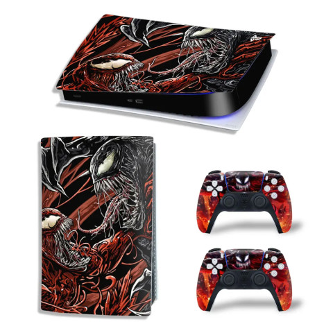 Вінілова наклейка Sony PlayStation PS5 Venom Two Red/Black graffiti 360