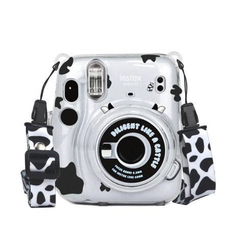 Чехол Fujifilm Instax Mini 11 Case Transparent+ наклейки черные