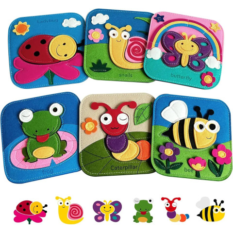 Бізіборд Монтессорі розвиваюча книга-пазл Felt Puzzles