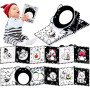 Игрушка развивающая Зеркало и книжка-раскладушка Animals and Fruits Black/White
