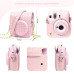 Чехол для фотокамеры FujiFilm INSTAX MINI 12 + альбом на 64 фото + наклейки на фотопленку, Розовый