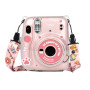 Чохол Fujifilm Instax Mini 11 Case Transparent + наклейки рожеві