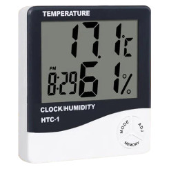 Термогігрометр з годинником HTC-1 White Термогігрометр з годинником HTC-1 White