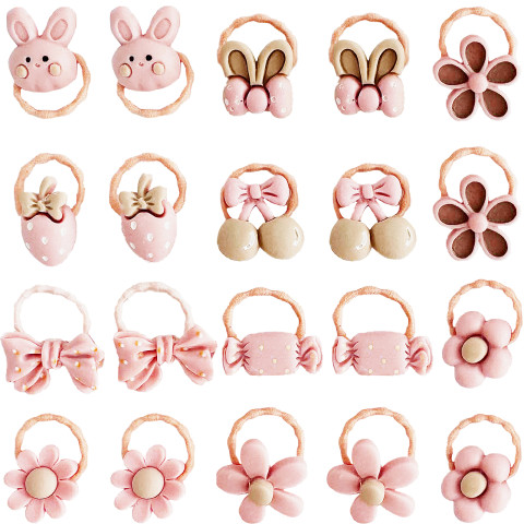Набор детских резинок для волос OLOEY 20 шт Light pink