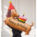 Набор фольгированных воздушных шаров Такса Happy Birthday с сердцем и бантиками Набор фольгированных воздушных шаров Такса Happy Birthday с сердцем и бантиками