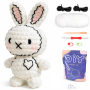 Набор для вязания крючком Зайчик, для начинающих, пряжа, крючки, видео-инструкции, 11 см Белый Набор для вязания крючком Зайчик, для начинающих, пряжа, крючки, видео-инструкции, 11 см Белый