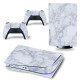 Вінілова наклейка для Sony PlayStation PS5 White Marble