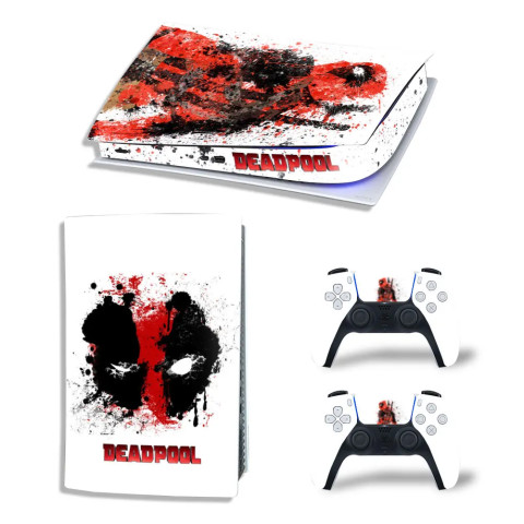 Виниловая наклейка для Sony PlayStation PS5 Deadpool Blot 360 Виниловая наклейка для Sony PlayStation PS5 Deadpool Blot 360