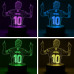 3D светодиодный ночник для комнаты Messi Football player, 7 режимов, основа черная 3D светодиодный ночник для комнаты Messi Football player, 7 режимов, основа черная