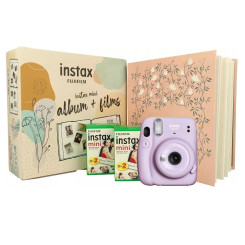 Камера моментальной печати Fujifilm Instax Mini 11 Violet + Фотоальбом розовый + Фотопленка 40 шт