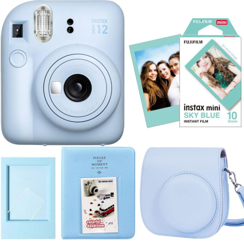 Набор камера моментальной печати Fujifilm Instax Mini 12 Pastel Blue + чехол + фотопленка 10 шт + фотоальбом 64 + фоторамка