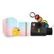 Набор камера моментальной печати Polaroid Now + (Black), cумка-чехол, фотоальбом (розово-голубой), фотопленка 8 шт
