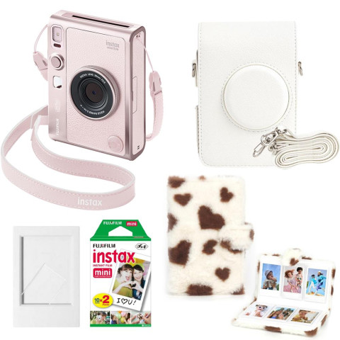 Набор камера моментальной печати Fujifilm Instax Mini Evo Hybrid Gentle Rose + чехол + фотопленка 20 шт + фотоальбом 96 + фоторамка Набор камера моментальной печати Fujifilm Instax Mini Evo Hybrid Gentle Rose + чехол + фотопленка 20 шт + фотоальбом 96 + фоторамка