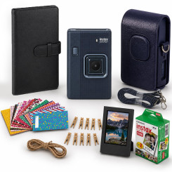 Набор камера моментальной печати Fujifilm Instax Mini LiPlay+ Midnight Blue + чехол + фотоальбом 108 + фотопленка 20 шт + наклейки 20 шт + фоторамка Набор камера моментальной печати Fujifilm Instax Mini LiPlay+ Midnight Blue + чехол + фотоальбом 108 + фотопленка 20 шт + наклейки 20 шт + фоторамка