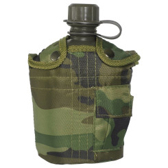 Фляга в чехле MIL-TEC CANTEEN WITH COVER 1 L WOODLAND
